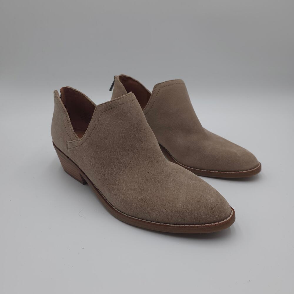 Lucky Brand Fitina Suede Ankle Booties in Taupe Size 10